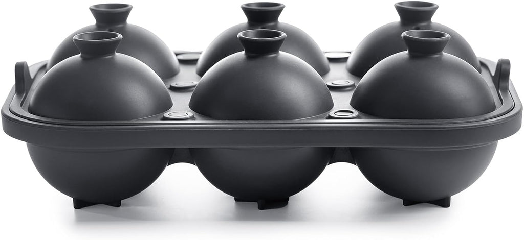 Ice Cube Molds – Large Silicone Ice & Sphere Mold Combo with Built-In Easy-Fill Funnel 2-Inch round & Square Whiskey Ice Molds for Cocktails & Bourbon